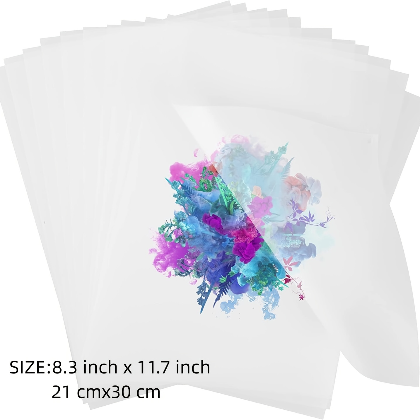 GOZYE Premium DTF Transfer Film - 100 Sheets A4 Matte Pet Heat Transfer Paper for Direct-to-Film Printing on T-shirts Textile- Size: A4 (8.3 x 11.7