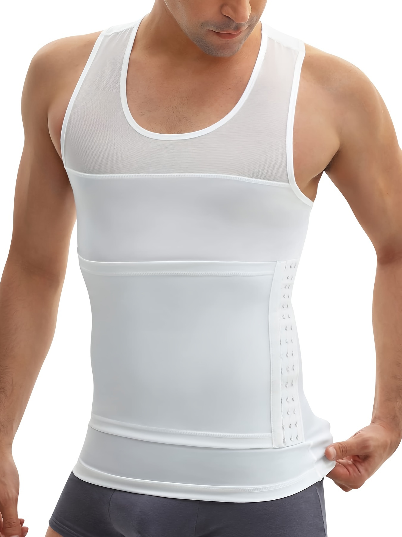 Men's Slim Vest Corset Belly Sweat Suit Sportswear Three - Temu