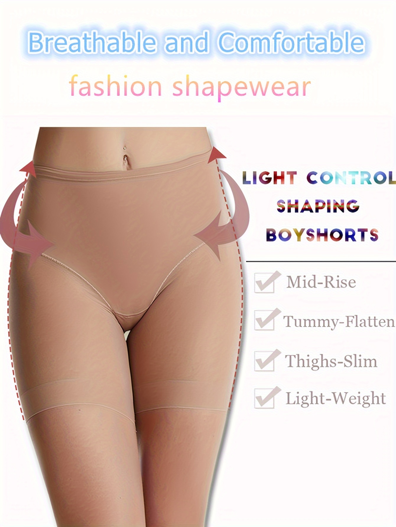 Women Bodyshorts Light Weight Slimmer Shapewear, Tummy Control
