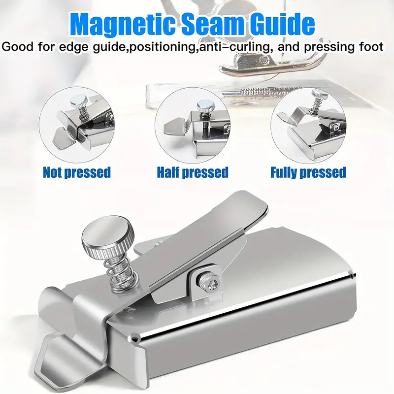 Buddy Sew Magnetic Seam Guide, Universal Sewing Machine Attachments, Sewing  Machine Presser Foot, Multifucntional Straight Line Hems Sewing Ruler for