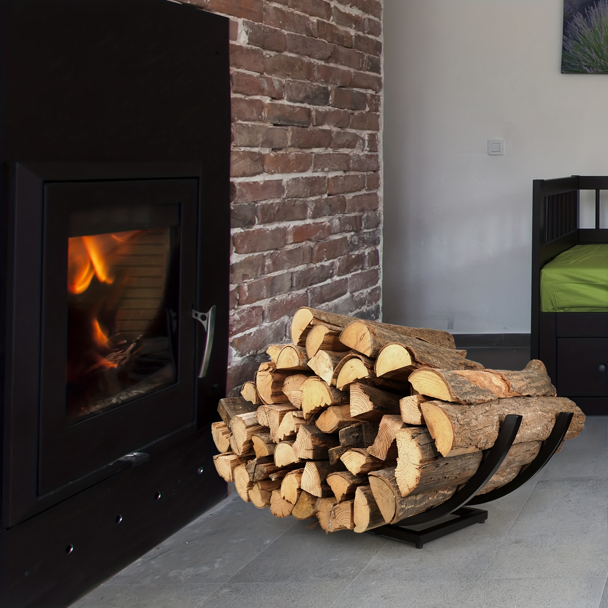 Firewood Rack Outdoor Curved Wood Rack Log Holder For Fireplace Indoor Fire  Wood Storage Holding Stand Heavy Duty - Temu Australia
