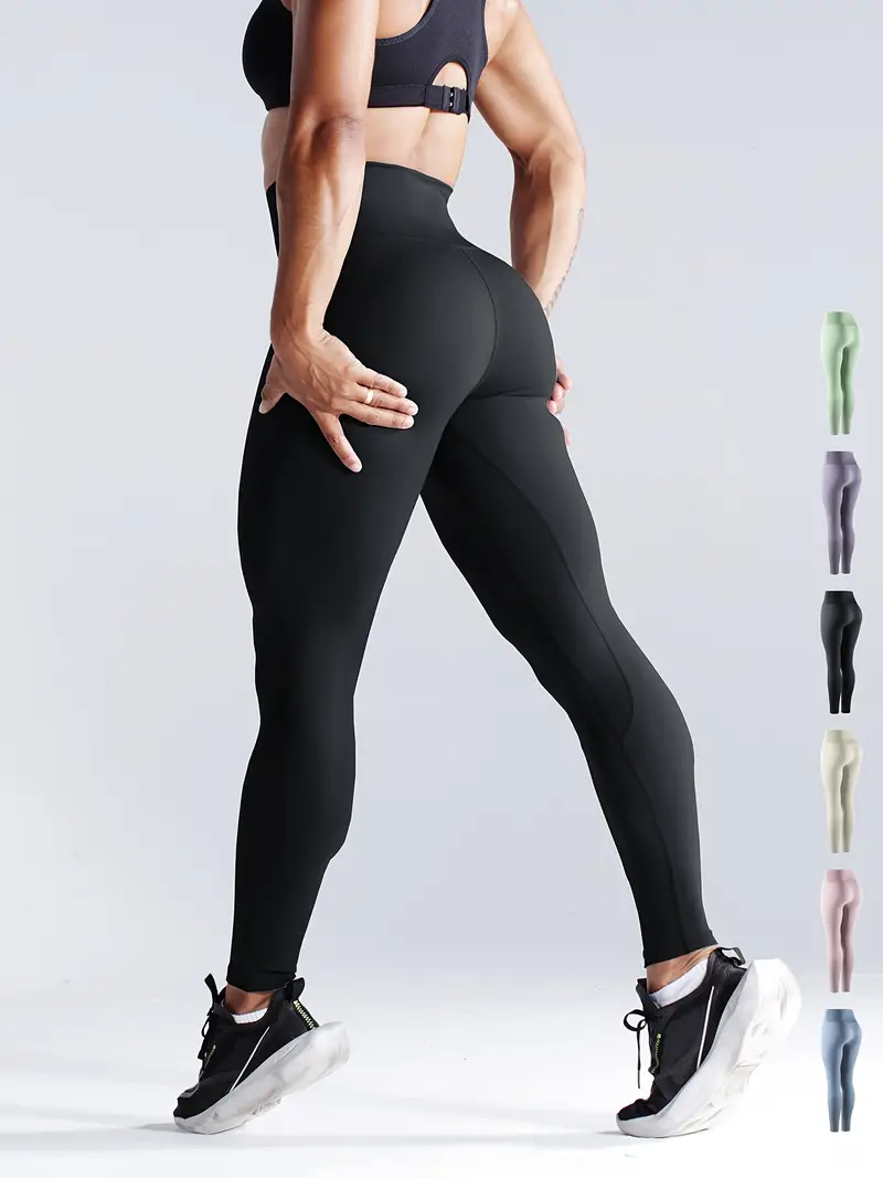 Solid Color Flared Yoga Pants High Stretch Sports Running - Temu