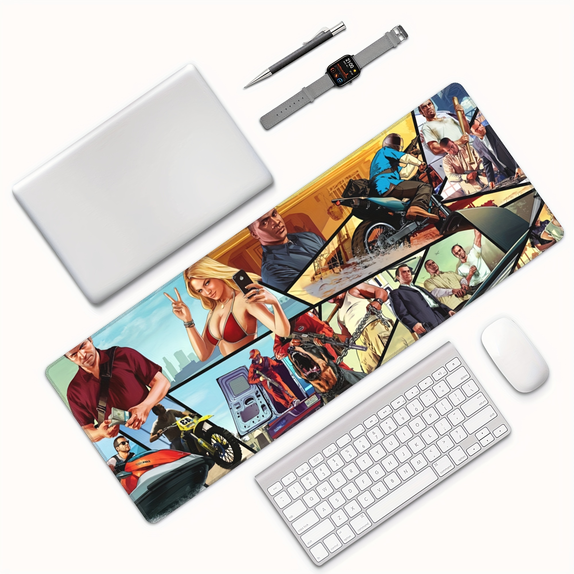 Game Anime Boy Large Gaming Mousepad Computer Hd Keyboard - Temu