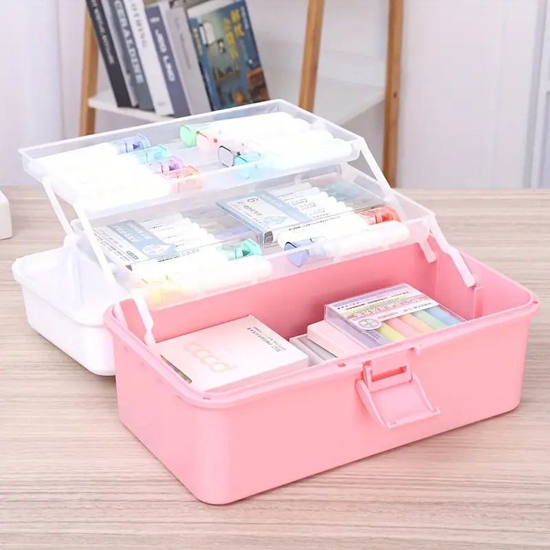  Sooyee Craft Organizers and Storage,Plastic Box with 3-Tier  Fold Tray,Art Supply Storage Organizer Box,Sewing Box,Portable Lockable  Container for Cosmetic, Toy, Washi Tape, Lego,Clear/Blue : Arts, Crafts &  Sewing