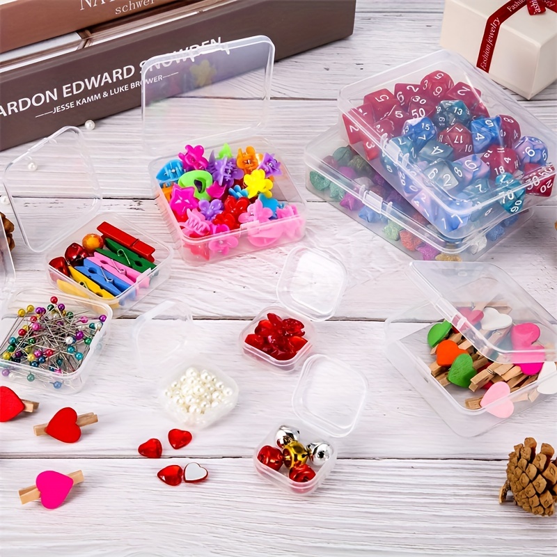 Transparent Plastic Storage Box for Jewelry and Beads Small Square Case