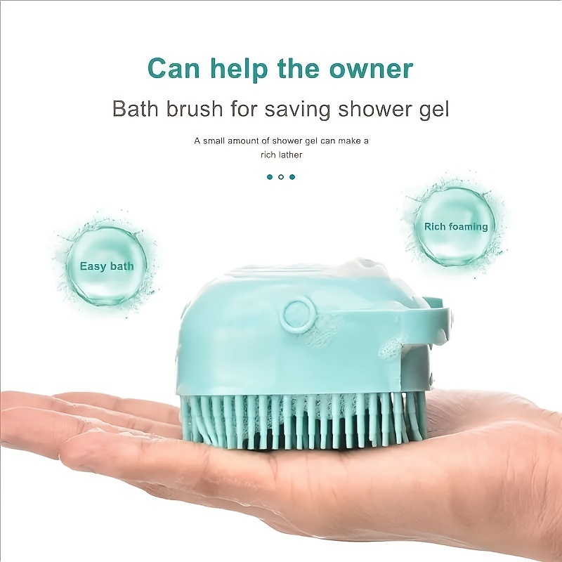 Dog Bath Brush Soft Silicone Pet Shampoo Massage Dispenser Grooming Shower  Brush For Bathroom Short Long