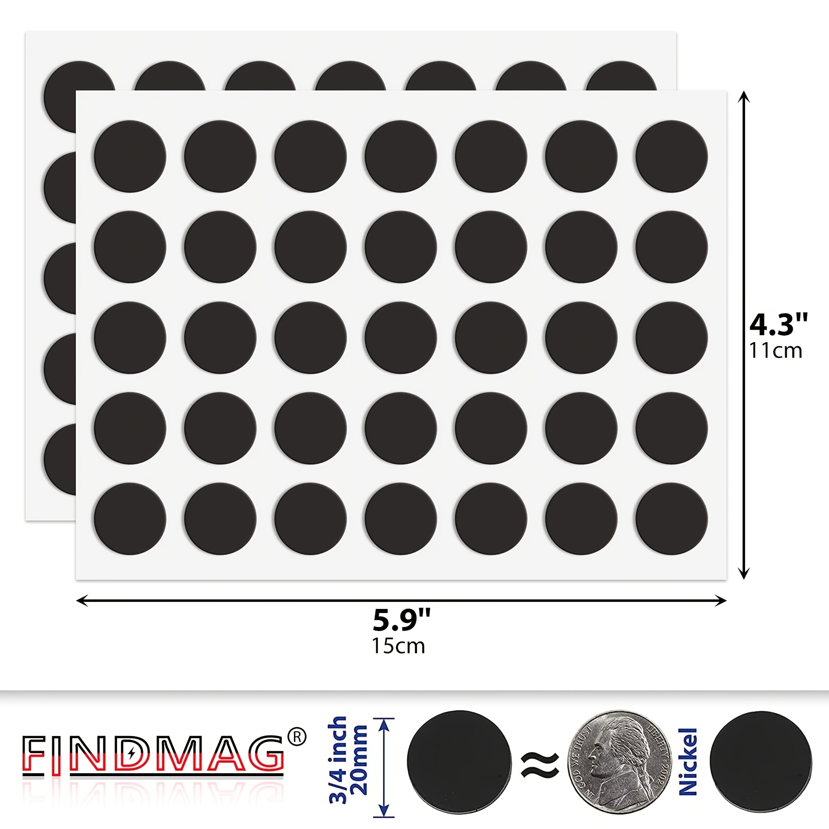 Imanes redondos con respaldo adhesivo – 100 imanes autoadhesivos flexibles  para manualidades, pequeños puntos magnéticos adhesivos, círculos imanes