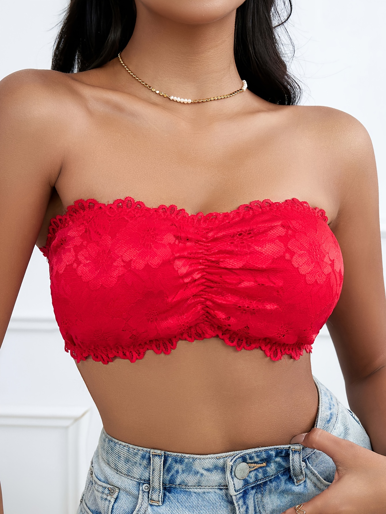 Bandeau Top With Built In Bra - Temu