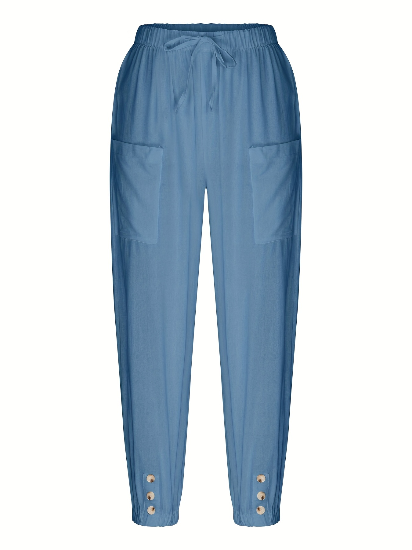 Harem Pants in Blue, With Large Pocket and Flexible Waist Unisex