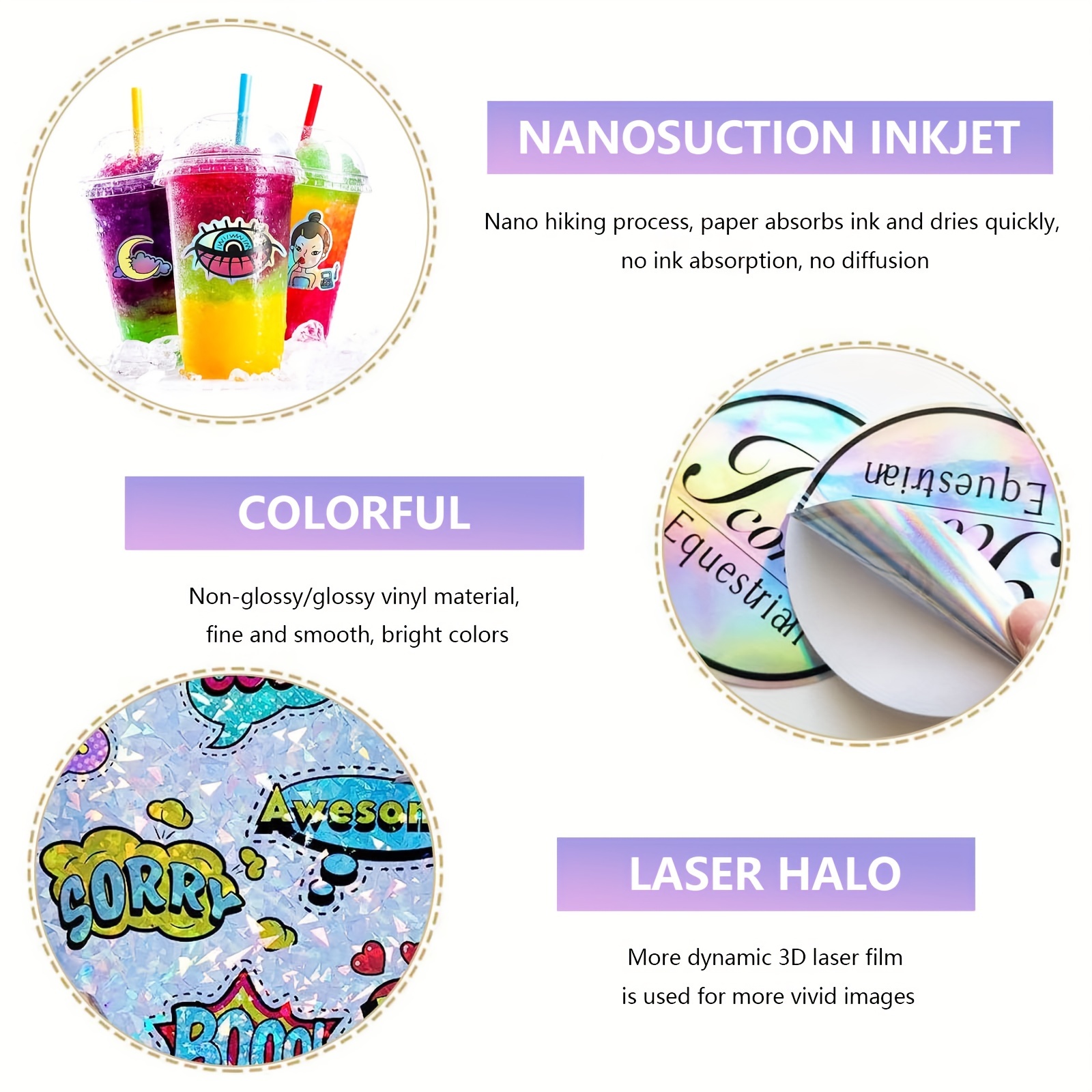 Vinyl Printable Sticker Paper A4 Size Glossy Holographic - Temu