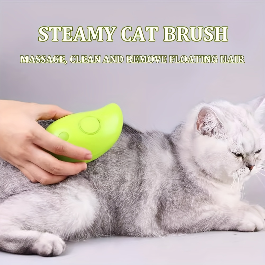 Cepillo de vapor para gatos, cepillo de vapor 3 en 1, cepillo de vapor para  gatos autolimpiante, cepillo de vapor para masaje, cepillo de aseo para