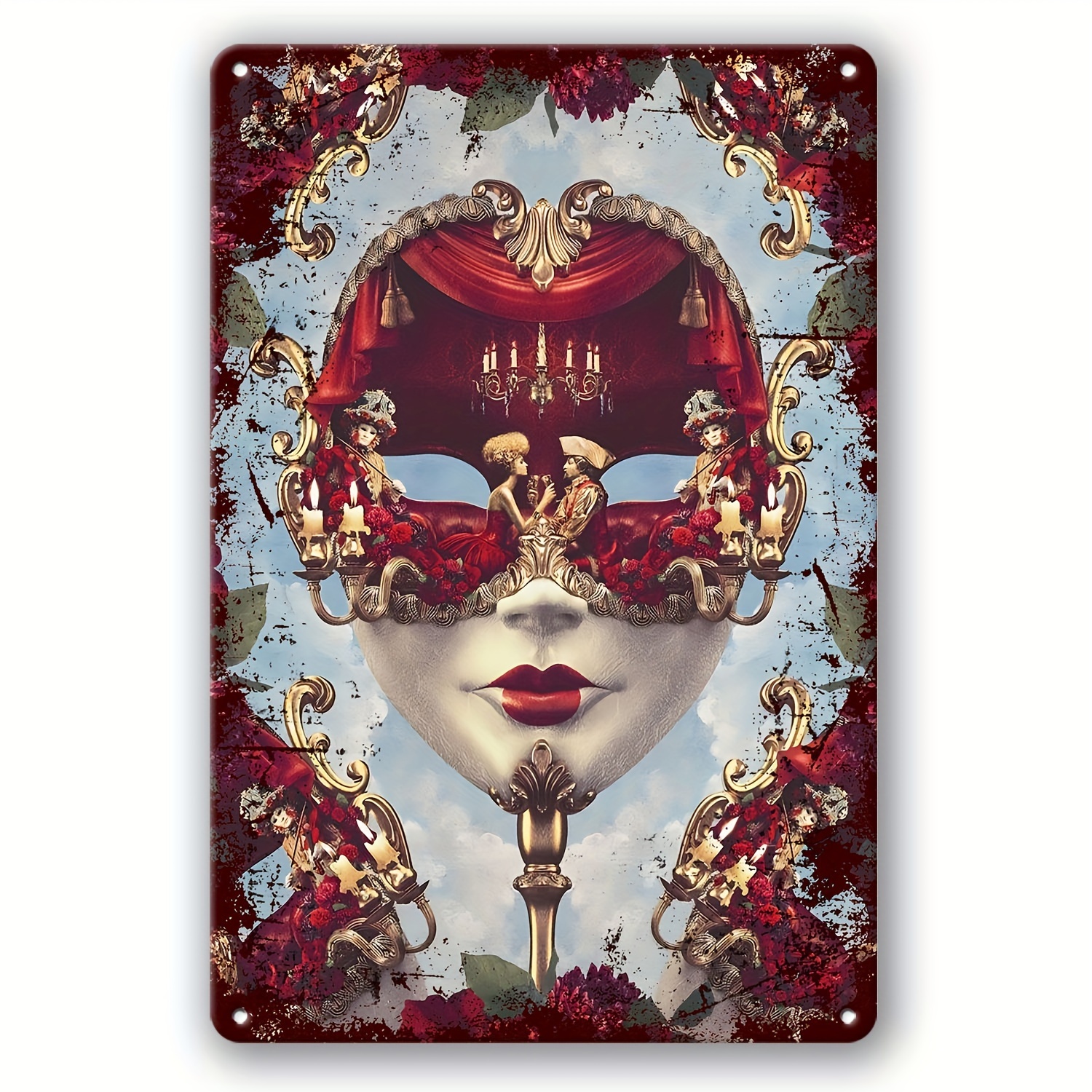 1pc Máscara Carnaval Antifaz Vintage Metal Placa Decorativa - Temu