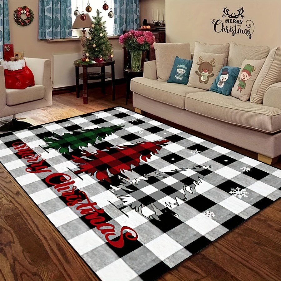 1pc Slogan & Geometric Pattern Non-slip Door Mat, Modern Plastic Floor Mat,  For Home Decor