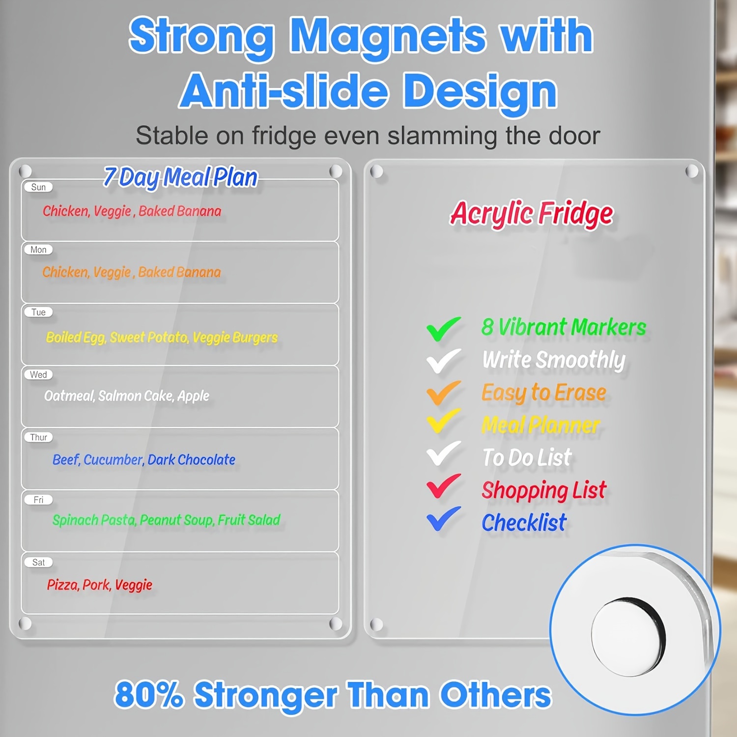 Acrylic Magnetic Whiteboard Meal Planner For Fridge Dry - Temu