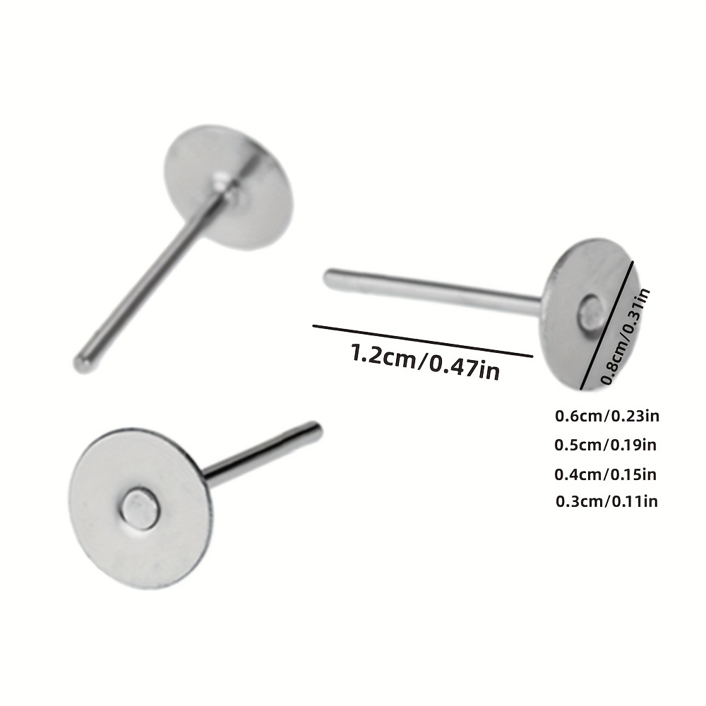 Stainless Steel Ear Studs Earring Post Base Pins With - Temu