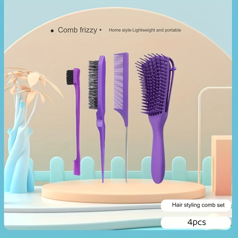 Hair Styling Comb Set Teasing Hair Brush Rat Tail Comb Edge - Temu