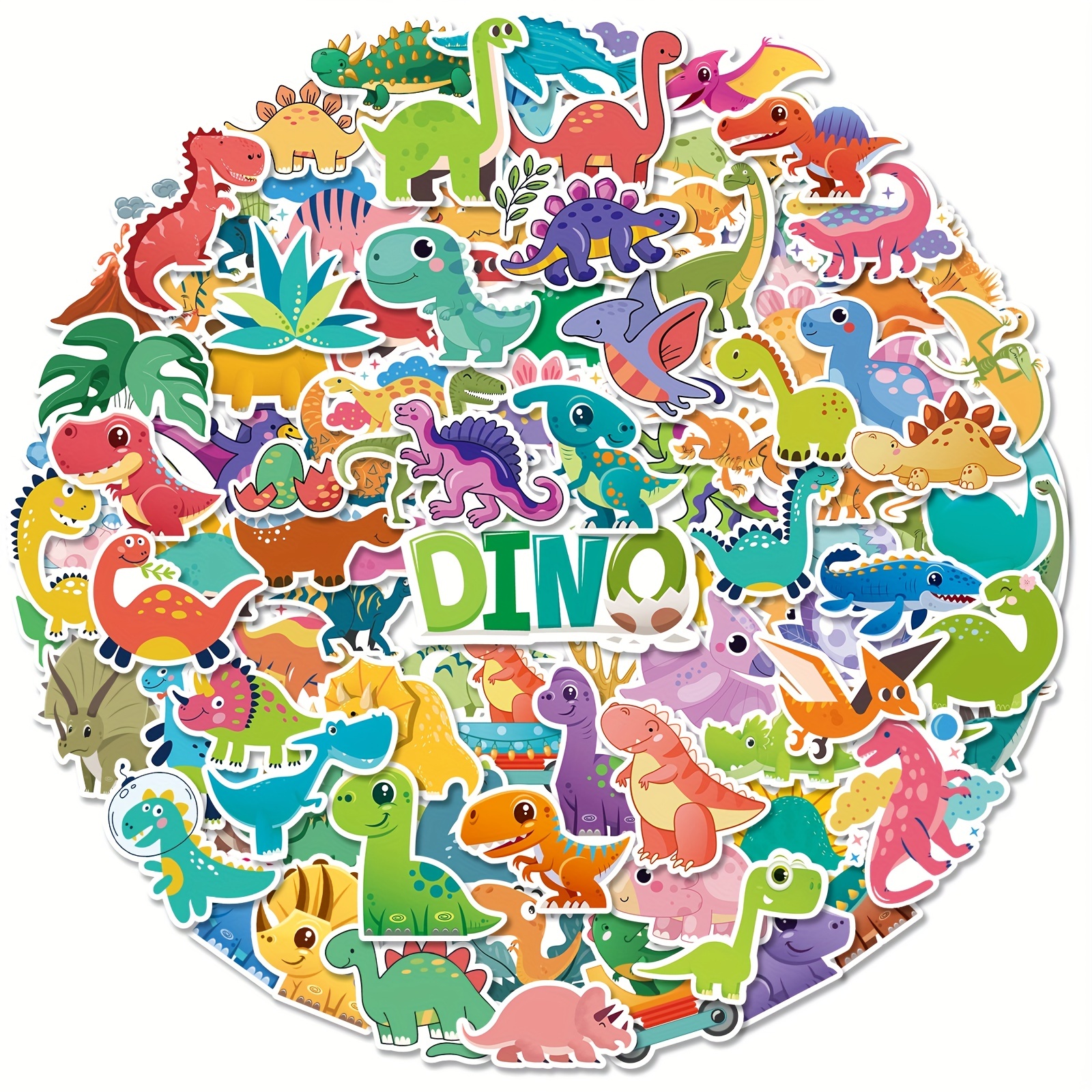 Autocollants de dessin animé pour enfants, motif petit dinosaure,  fournitures scolaires et enseignants, autocollants de récompense, 100-500  pièces
