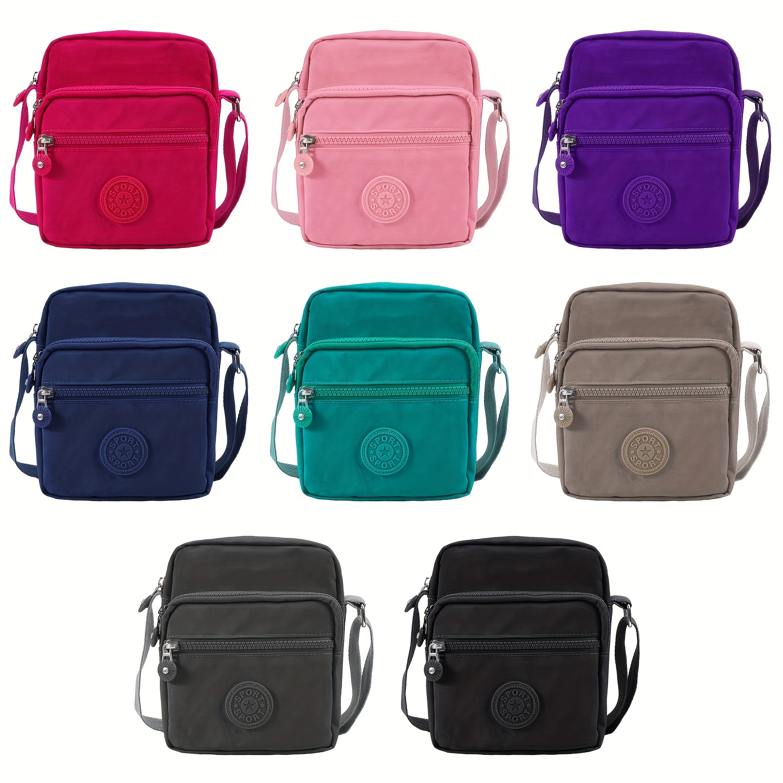 

Oxford Cloth Crossbody Bag, Multi Pockets Mini Square Bag, Casual Shoulder Bag For Daily Use