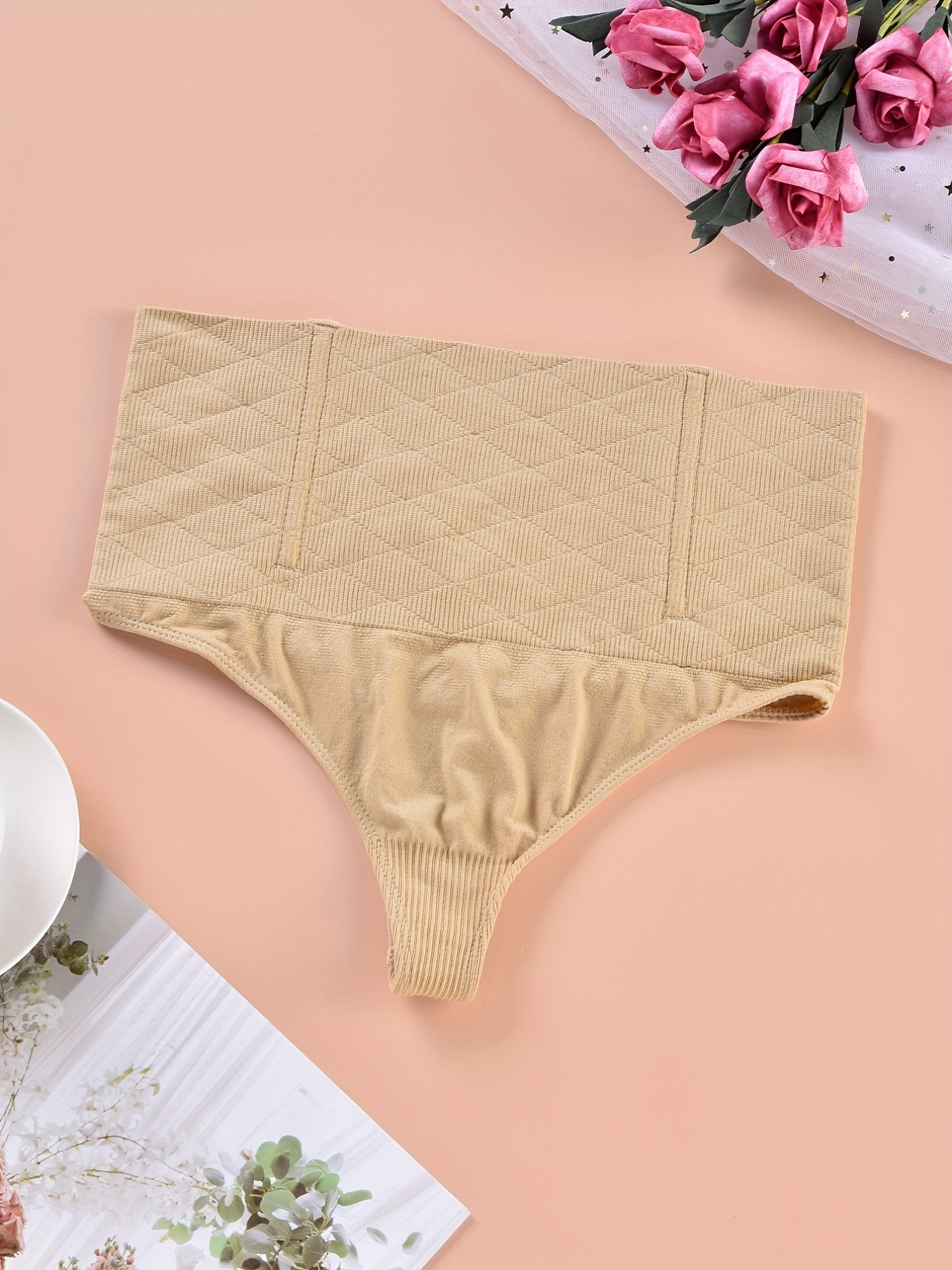 2 Pcs Lace Underwear High Waisted Panties Ladies Brief And Thongs