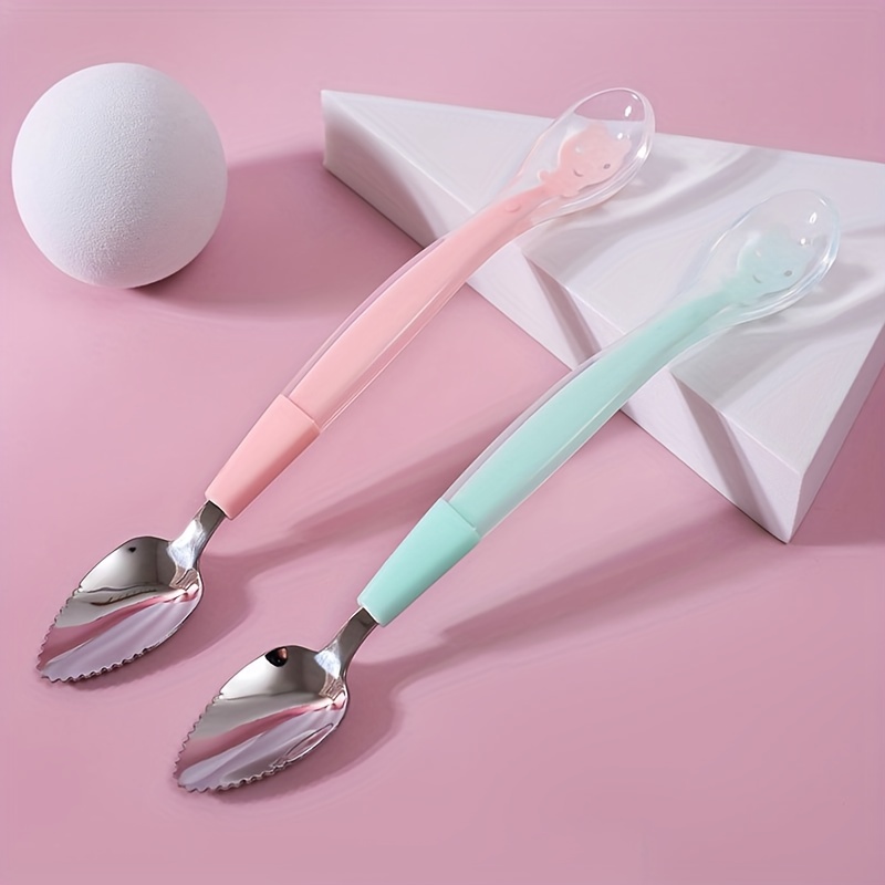 Baby Spoons Silicone Baby Spoon Double Head Baby Spoon Silicone Infant Spoon  Baby Scraping Spoon Baby Fruit Mud Spoon Toddler Feeding Spoon Kids Utensils  Toddler With Box - Temu