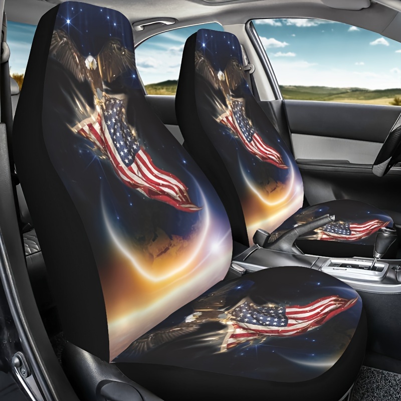 American Flag And Eagle Print Car Seat Covers Universal Fit - Temu