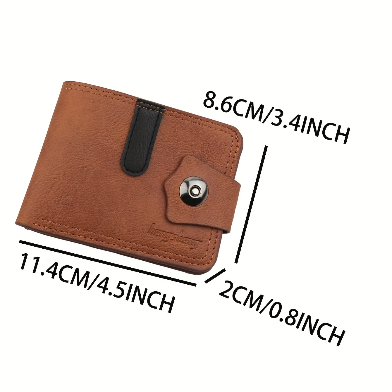 Leather Money Clip Card Holder (With Snap Closure)