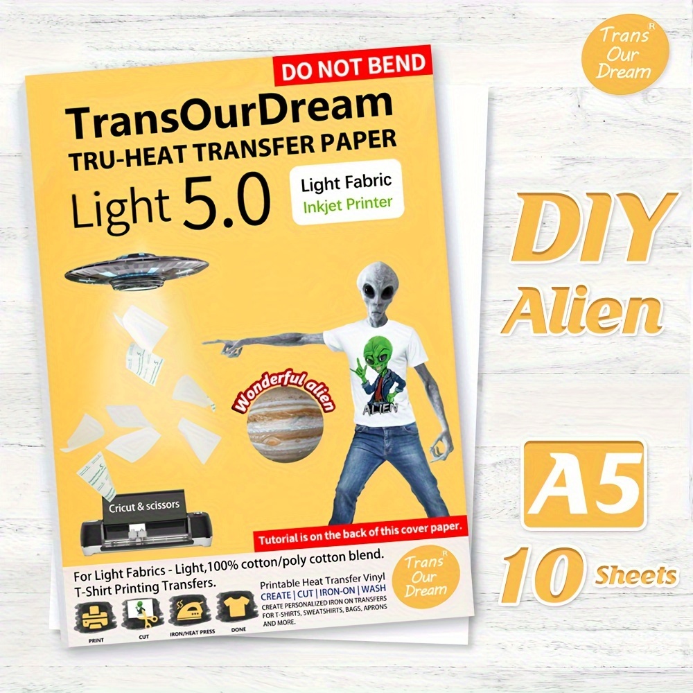 TransOurDream Dark 2.0 - Iron on Heat Transfer Paper for Dark T Shirts &  Fabrics