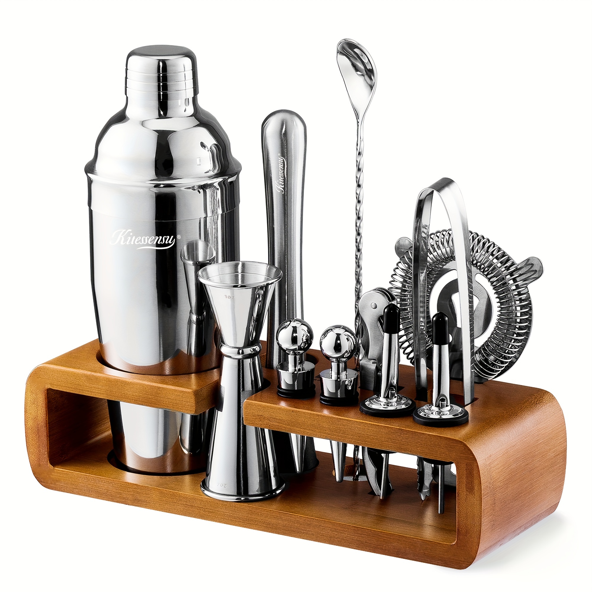 Bartender Kit With Stand Glass Cocktail Shaker Set For Mixed - Temu