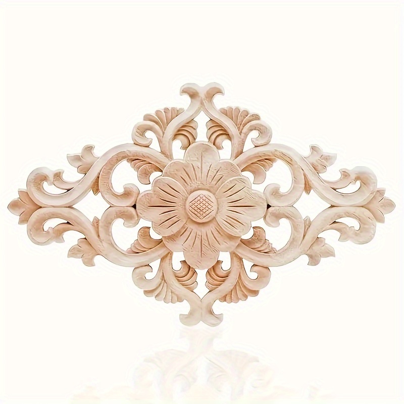 

1pc Hand-carved Wood Carving Inlay Decal Wood Carving Decal Unpainted Furniture Bed Door Cabinet Decoration