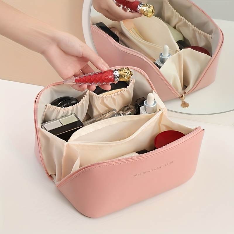 Zipper Cosmetic Bag, Colorblock Cosmetic Organizer Versatile