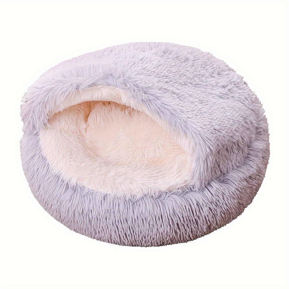 Small Long Wool Padded Pet Bed Grey