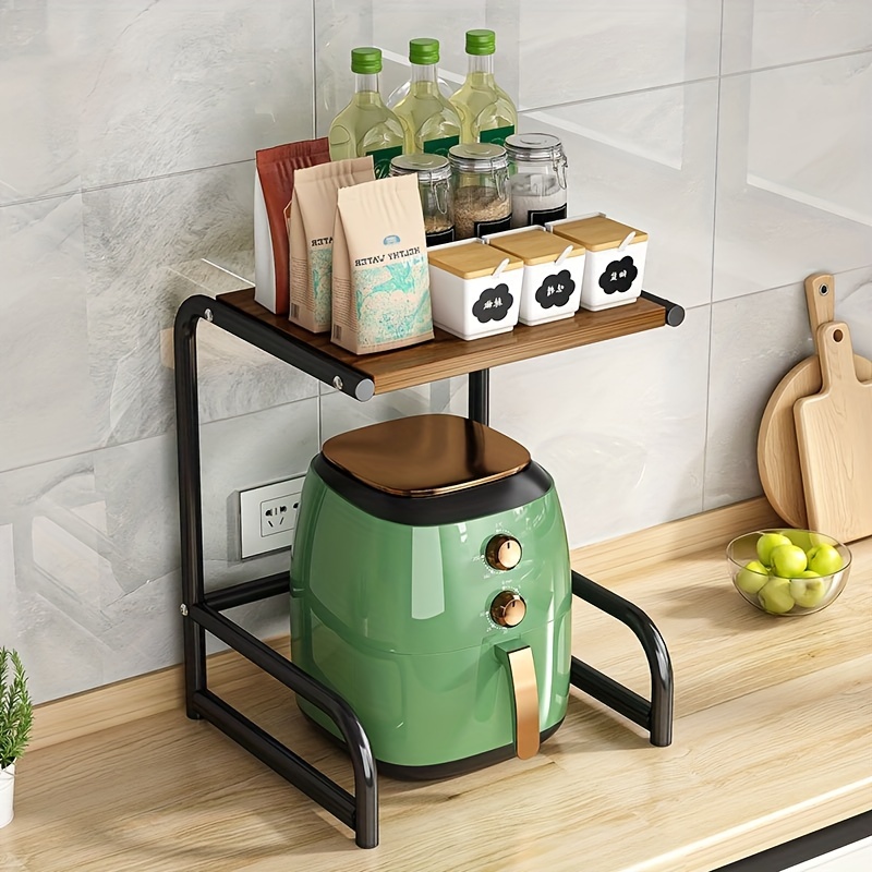 Storage Rack With Fence Oven Pot And Bowl Rack Home Living - Temu