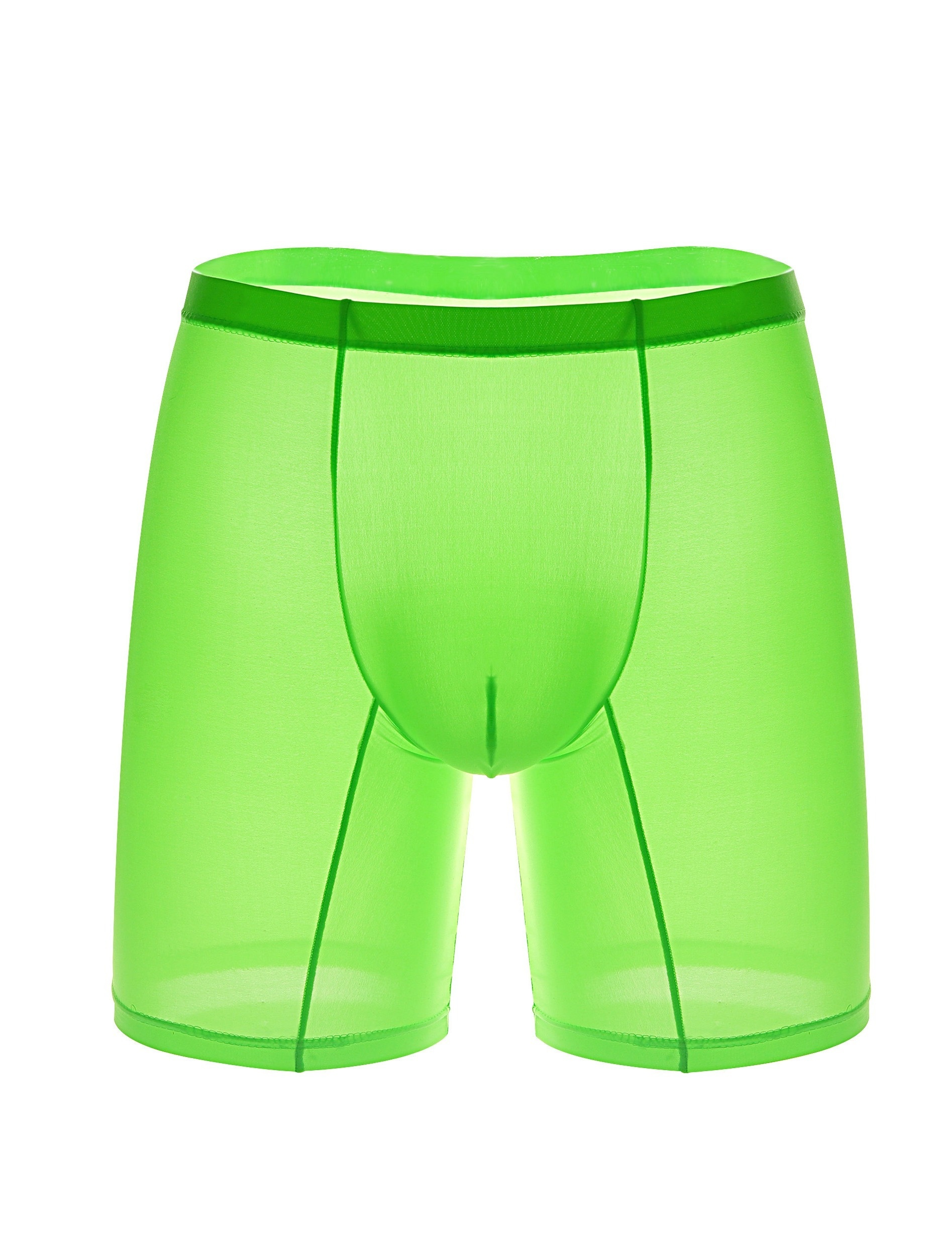 Mens Ice Silk Underwear Long Leg Boxer Briefs Trunk Sport Shorts