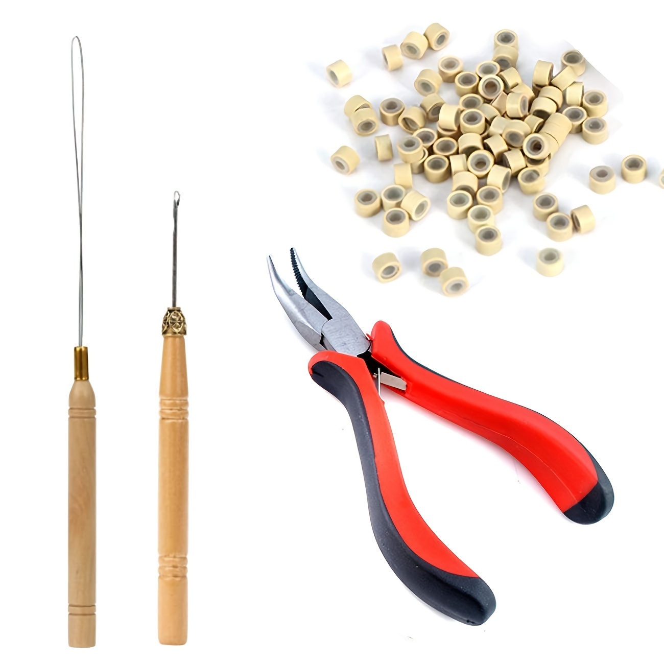 200 Silicone MICRO Rings BEADS Hair Extension Tools KIT-  Pliers,Loop,Hook.I-Tip - Simpson Advanced Chiropractic & Medical Center