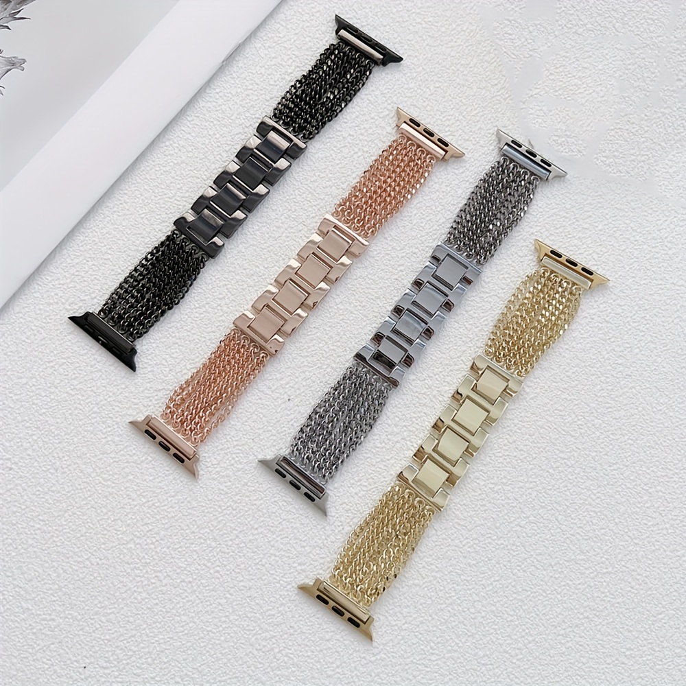 StrapKingUK Stainless Steel Metal Apple Watch Band for Apple Watch Ultra 8 7 6 5 38/40/41mm 42/44/45/49mm Stainless Steel Butterfly Bracelet Strap Band