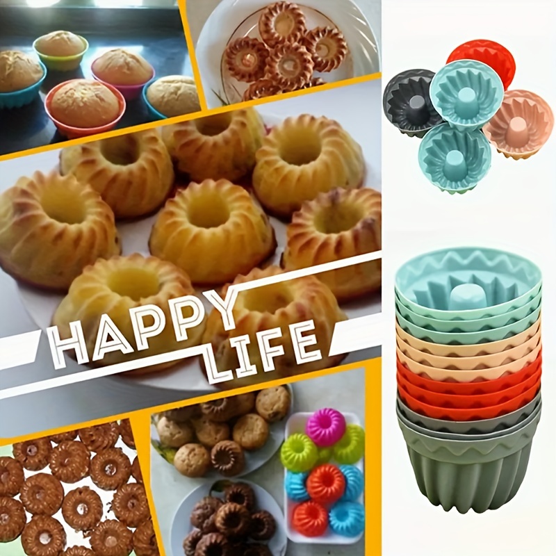 1pc Silicone Cake Mold Round Shaped Muffin Cupcake Baking Molds Kitchen  Cooking Bakeware Maker DIY Cake Decorating Tools