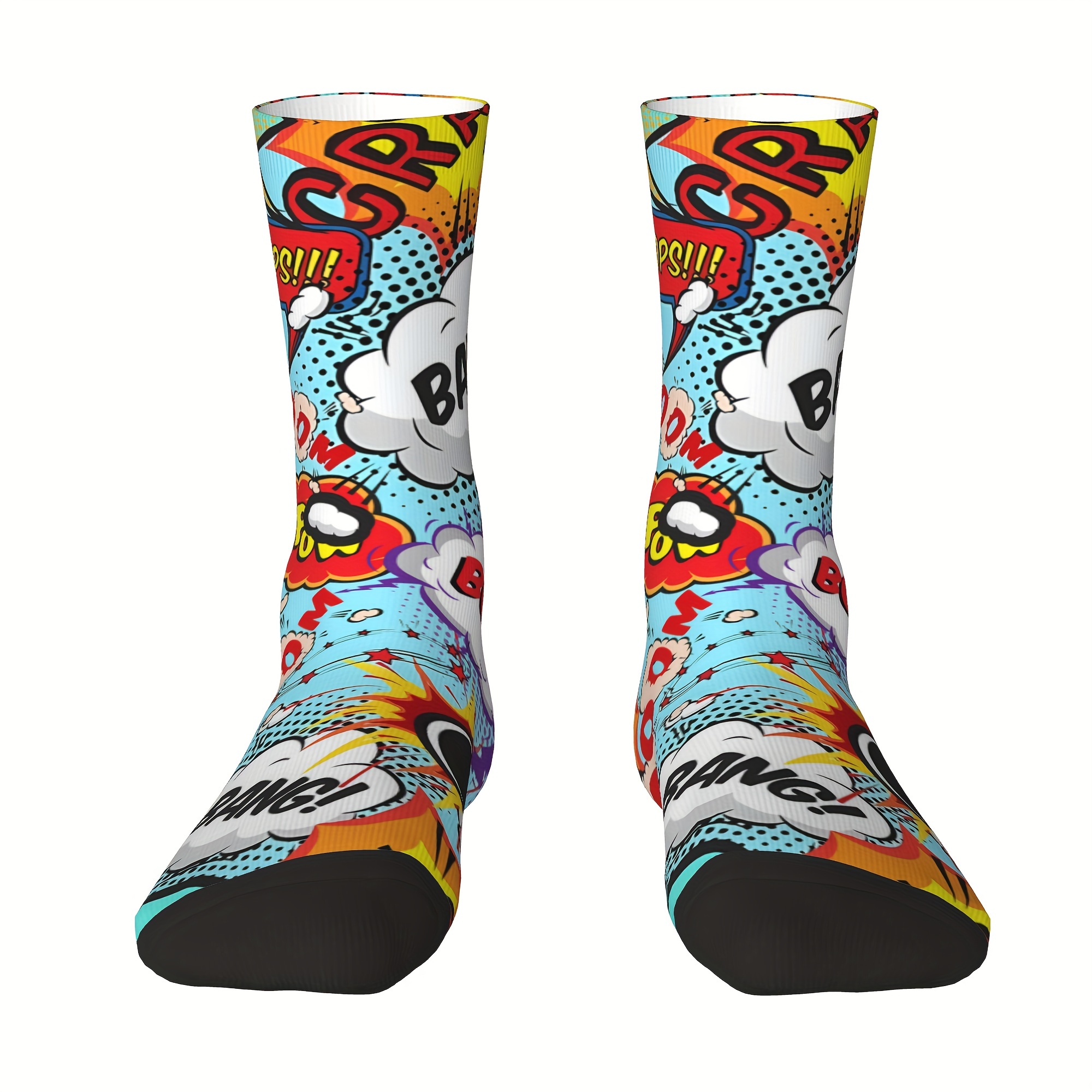 Zap! Zing! Boom! Pow! Comic Book Lover Unisex Winter Socks Running Happy  Socks street style Crazy Sock - AliExpress