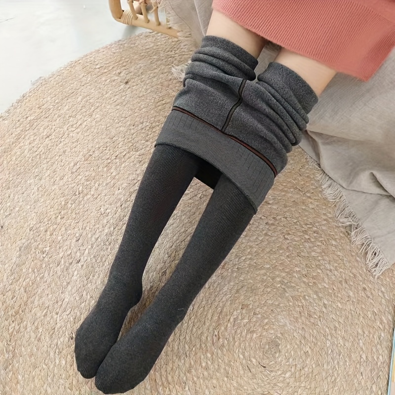 Women's Footless High Waist Thermal Stirrup Leggings Solid - Temu