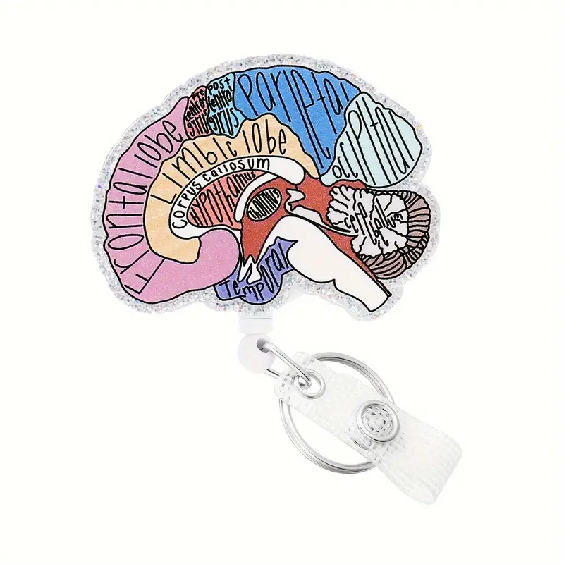 Cartoon Brain Badge Reel Retractable Nurse Id Name Card - Temu