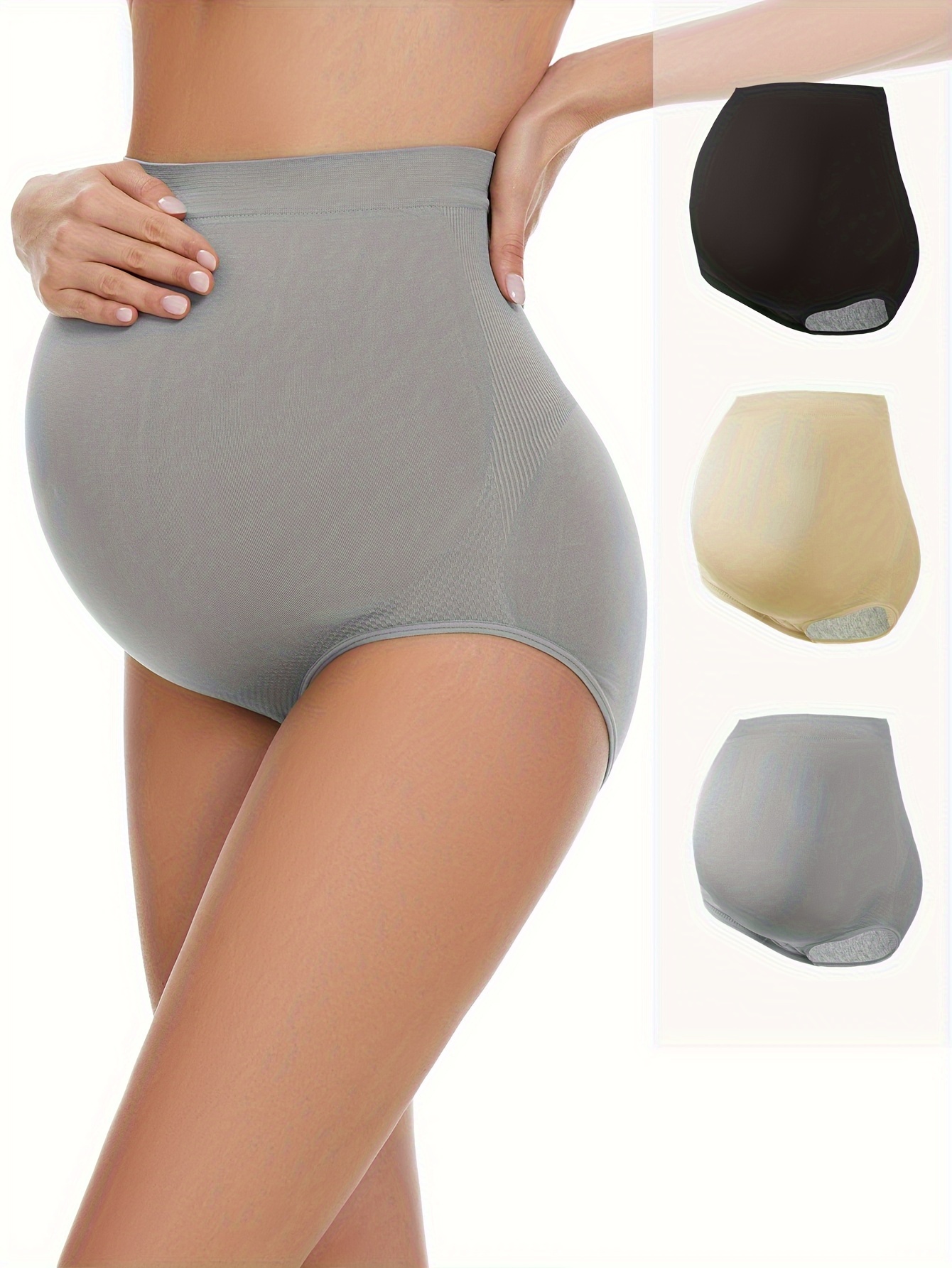 Women's Maternity Solid Boxer Briefs Medium Stretchy Comfy - Temu