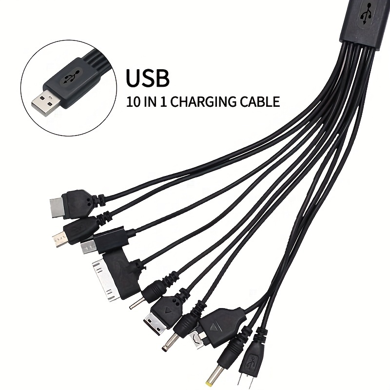 

10-in-1 Data Wire: Fast Charging For All Your Devices - Compatible With Sp/3ds/ndsl/wiiu/psp!