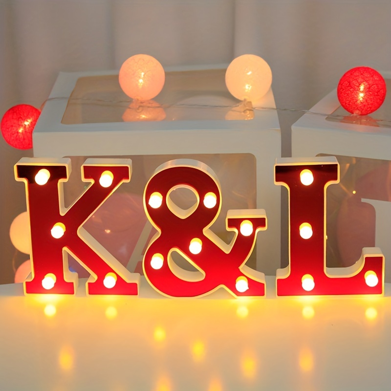 Letras iluminadas, letras de marquesina de Laerjin con luces, número  decorativo con luz LED, letrero de número iluminado para luz nocturna,  boda