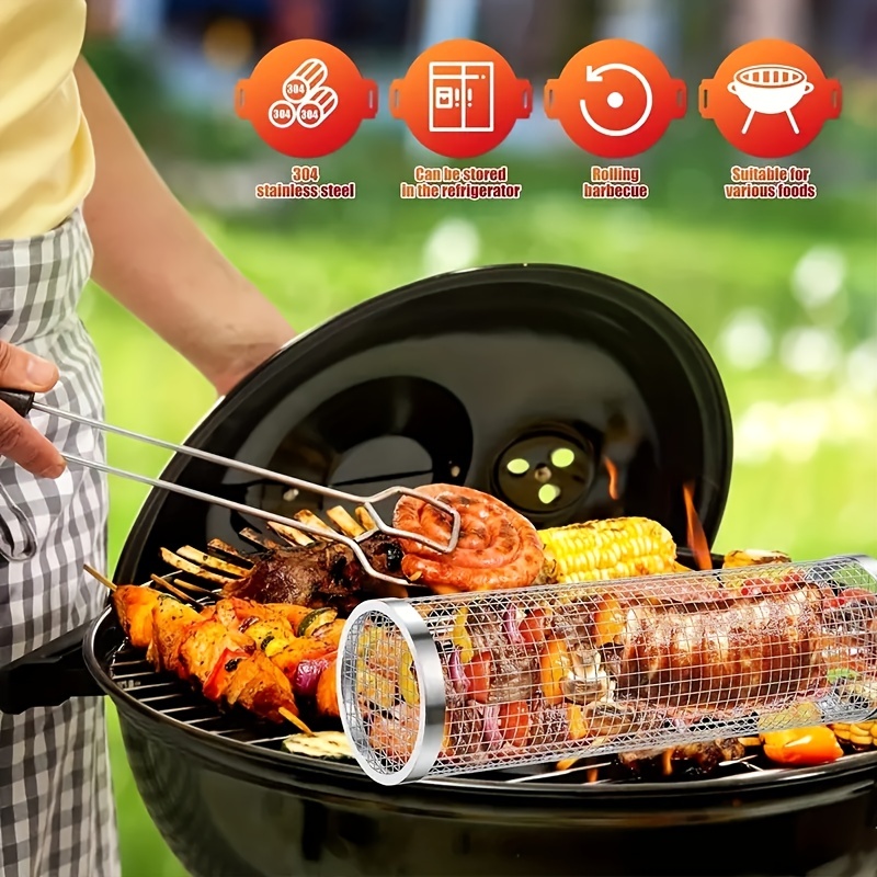 Portable BBQ Basket Non-stick Grilling Baskets Camping Picnic