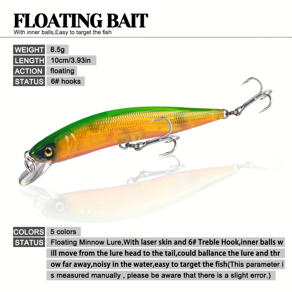 1pc Topwater Bionic Minnow Rattling Fishing Lure Künstlicher - Temu Austria