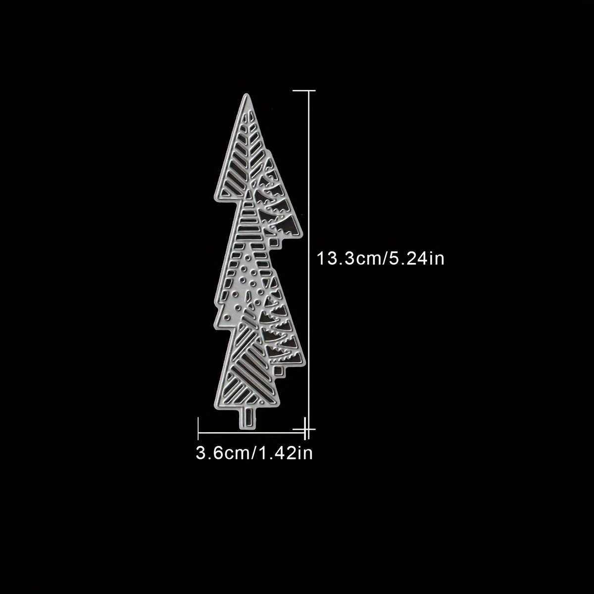 Image of Original Christmas Trees Half Cut Borders Metal Cutting Dies Scrapbooking Album Greeting Cards Home Decoration Holiday Handle Hand Made