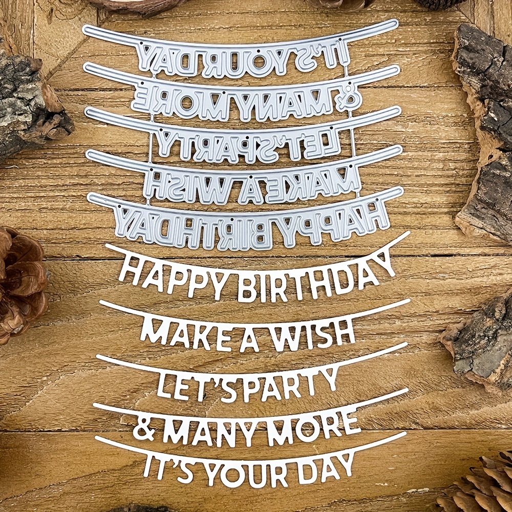 Word Die Cuts for Card Making Happy Birthday Metal Cutting Dies Word Cut  Die Hol