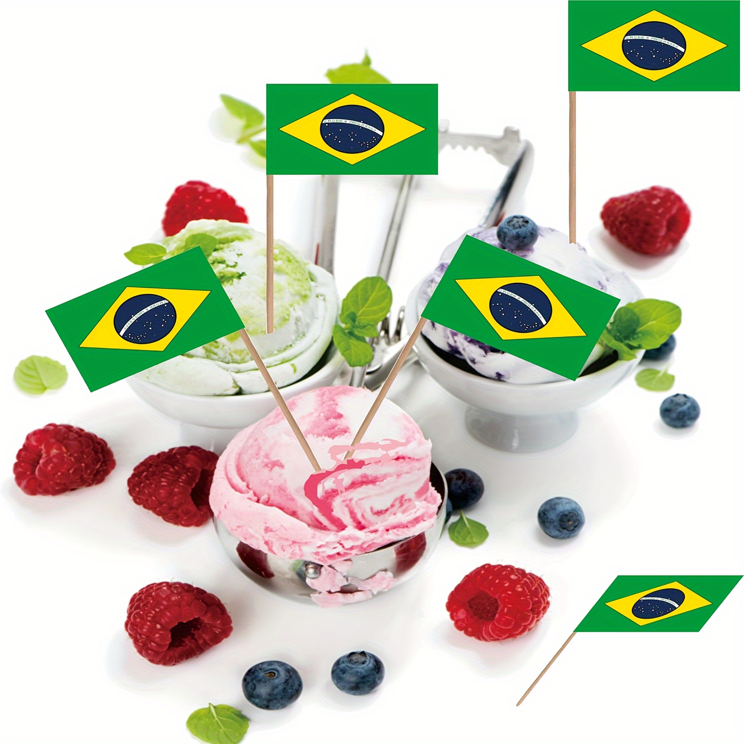 100 Stück Brasilianische Zahnstocher flaggen Cupcake topper - Temu Germany