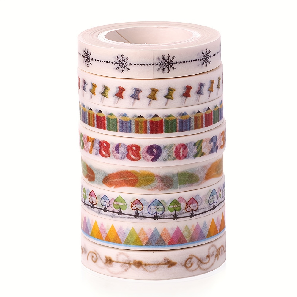 2pcs Japanese hand tearing, washi tape 0.8cm, DIY hand account