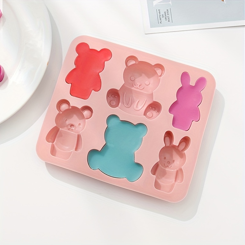 Puzzle Teddy Bear Silicone Mold, 4 x 2 inches