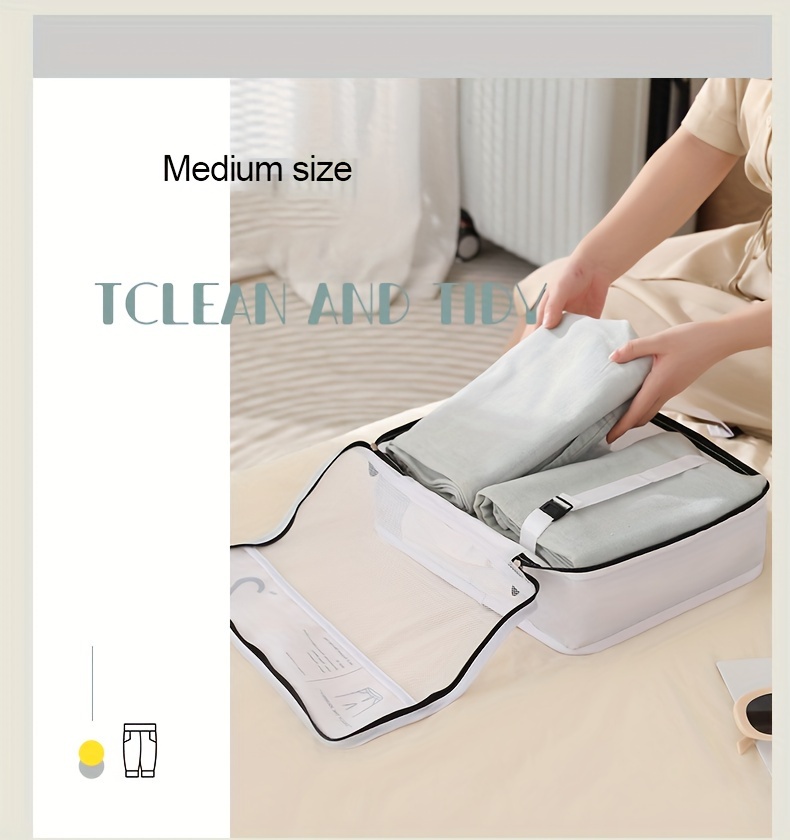 7 pcs packing cubes for suitcases lightweight travel luggage packing organizers compression storage shoes bag clothing underwear bag travel cubes set details 3